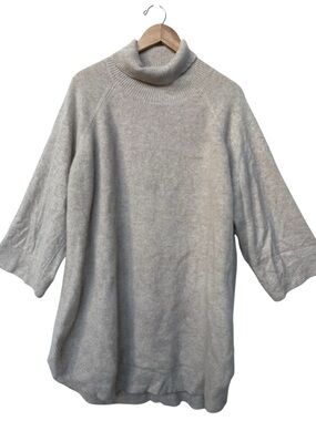 Soft by Naadam | Cashmere Waffle Knit Turtleneck Tunic Sweater 3/4 Slv Cozy 4X
